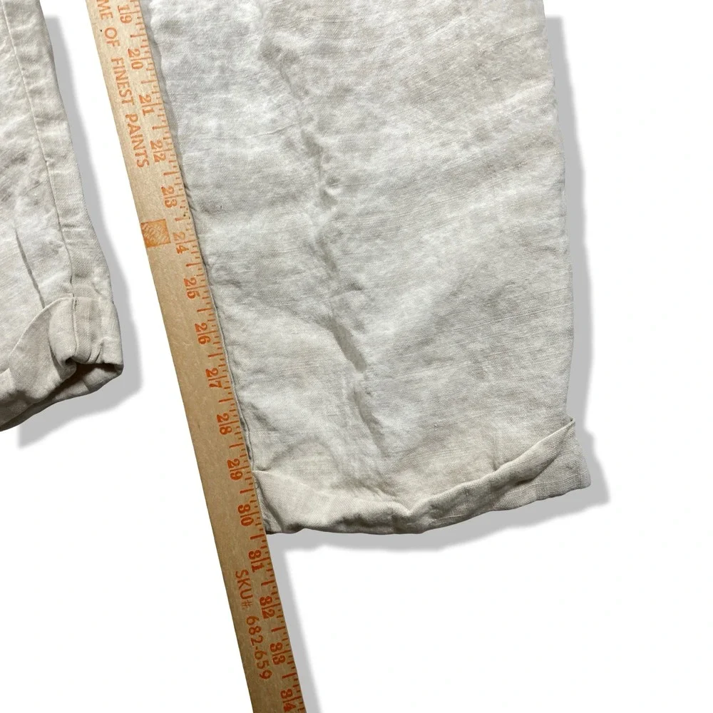 J.Crew Linen Trousers Mens 33 Beige Pleated Coastal Old Money Summer Pants